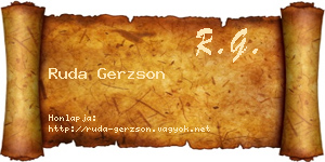 Ruda Gerzson névjegykártya